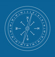 compass icon on blueprint background vector image vector image
