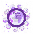 outer space - modern isometric colorful web banner vector image