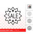 sale banner simple black line ad tag icon vector image vector image