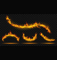curved fire flame vector image