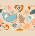 hand drawn various tropical leaves shapes vector image