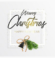 black inscription and christmas wreath simple vector image vector image