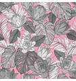 blossom monochrome seamless pattern lily flowers vector image vector image