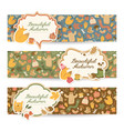cartoon autumn horizontal banners vector image vector image