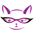 kitty face with glasses vector image vector image