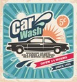retro car wash poster vector image