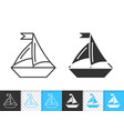 sailing ship simple black line boat icon vector image