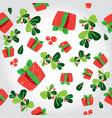 seamless winter pattern with a red gift boxes vector image