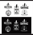 set guitar logo design vector image vector image