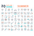 set line icons summer vector image