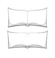 set of big old open book linear drawing vector image