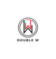 simple double w circle logo design template vector image vector image