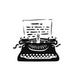 vintage old typewriter symbol or logo literature vector image