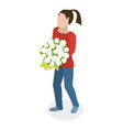 3d isometric flat set of bouquets item 4 vector image