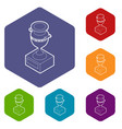 ancient vase icons hexahedron vector image vector image
