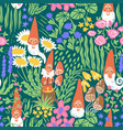 cute garden gnomes vector image