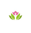 wellness person hands up and leaves for logo vector image