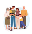 big family portrait happy parents vector image
