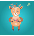 cute cartoon collection animals owl fox vector image