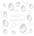 happy easter white background with paper origami vector image vector image