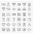 line banking money and finance icons big set vector image