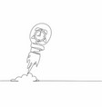 single one line drawing alarm clock launching vector image