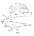 allosaurus edaphosaurus lineart vector image vector image