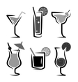 different kinds of glasses with aperitifs vector image