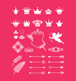 pink decor with crowns vector image