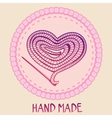 hand made emblem - thread and needle vector image vector image
