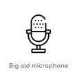outline big old microphone icon isolated black vector image