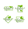 farm product organic leaves emblems elements vector image