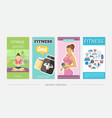 flat fitness vertical banners vector image vector image
