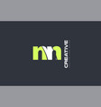 green letter nn n combination logo icon company vector image vector image
