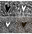 hand drawing heart in the form of a fingerprint vector image vector image