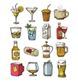 hand drawn beverages vector image