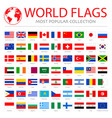 world flags graphics with map vector image vector image