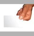 arm with blank card vector image