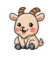 cute baby goat cartoon sitting vector image
