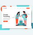 travelling couple concept vector image vector image