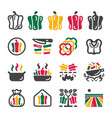 bell pepper icon set vector image