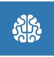 brain icon on blue background vector image