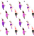 diverse women group jumping seamless pattern vector image vector image