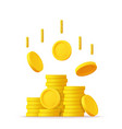 3d stack of gold coins icon vector image