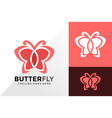abstract butterfly logo design brand identity vector image