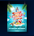 summer beach party flyer design with flower vector image vector image