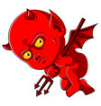 a red baby devil with trident vector image