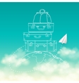 flying air plane around vector image