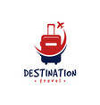 holiday travel transport suitcase logo vector image vector image