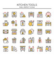 kitchen tools thin line and pixel perfect icons vector image